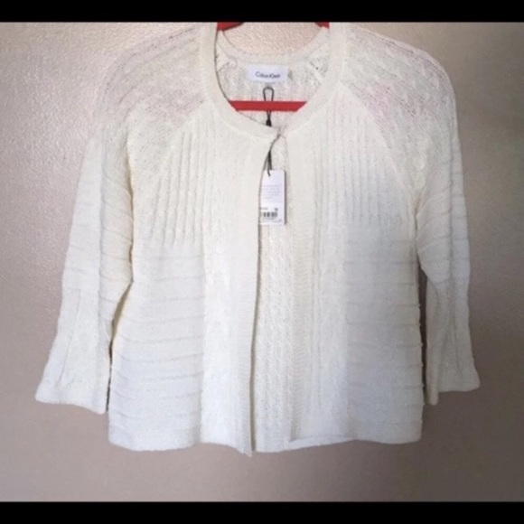 Calvin Klein 3/4 Sleeve Cardigan Size Large - Picture 2 of 6